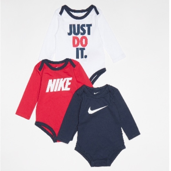 Nike Baby Boy's Long Sleeve Bodysuits Size new born Black/White 3-Pack Set - Picture 11 of 13